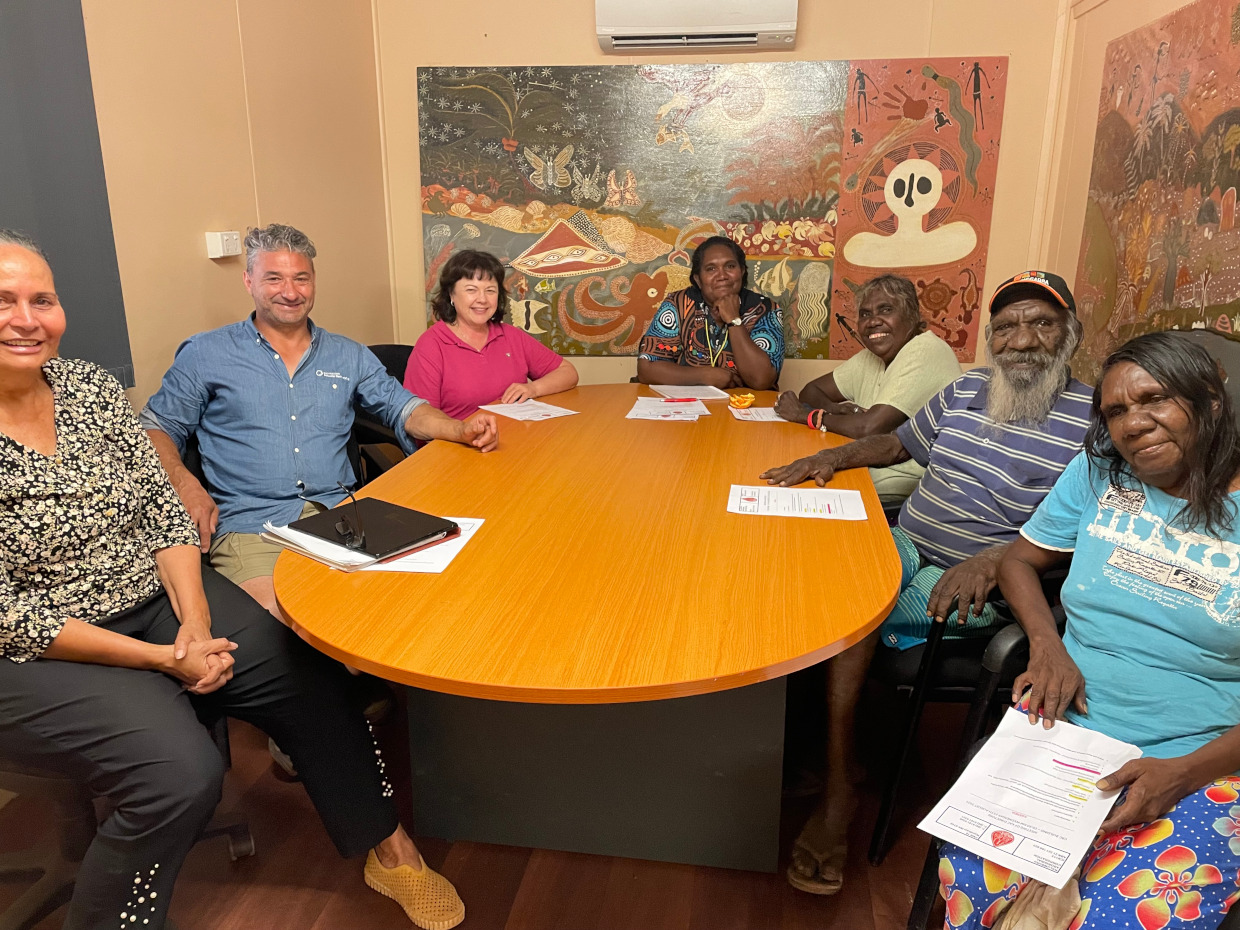 Martin Camilleri meeting with Kalumburu Community Leaders confirming details of the upcoming Community WiFi installation